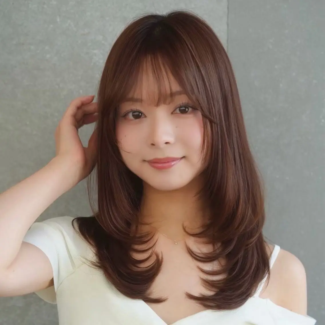 セミロング カラー ハッシュカット/レイ ヤー/🌟チャンのヘアスタイル