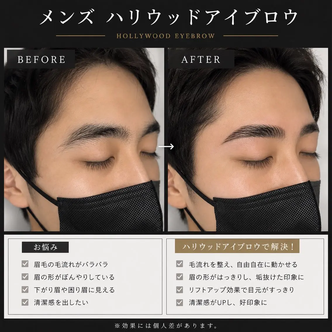 メンズ アイブロウ カット Laffin. 喜永のヘアスタイル