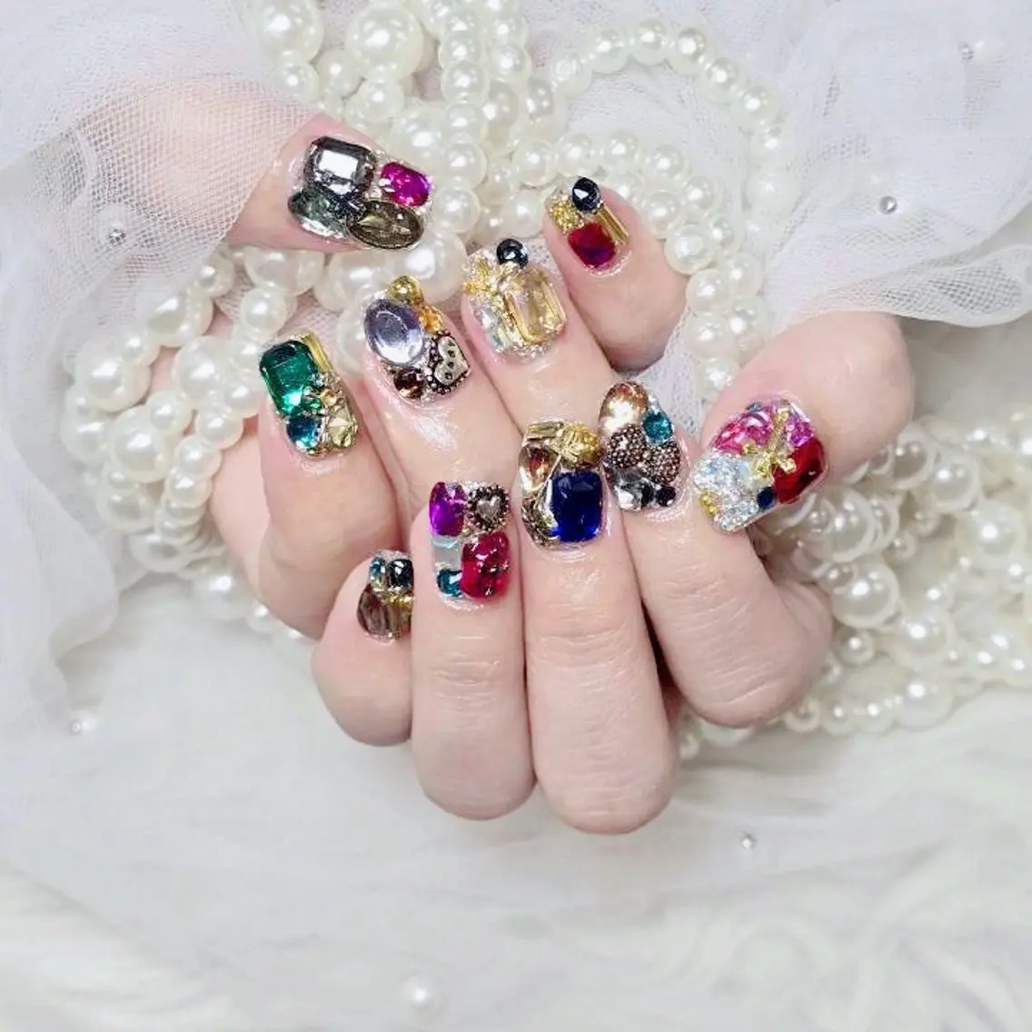 ネイル キラキラネイル 韓国ネイル ワンホンネイル ハンドネイル Nail lieNのネイルデザイン
