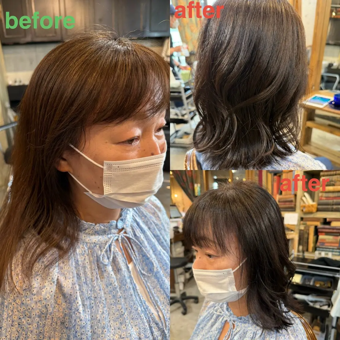 ミディアム カラー ブラウンカラー 外ハネヘア カット ヘアカラー トリートメント 🍀Ryosuke 🍀のヘアスタイル