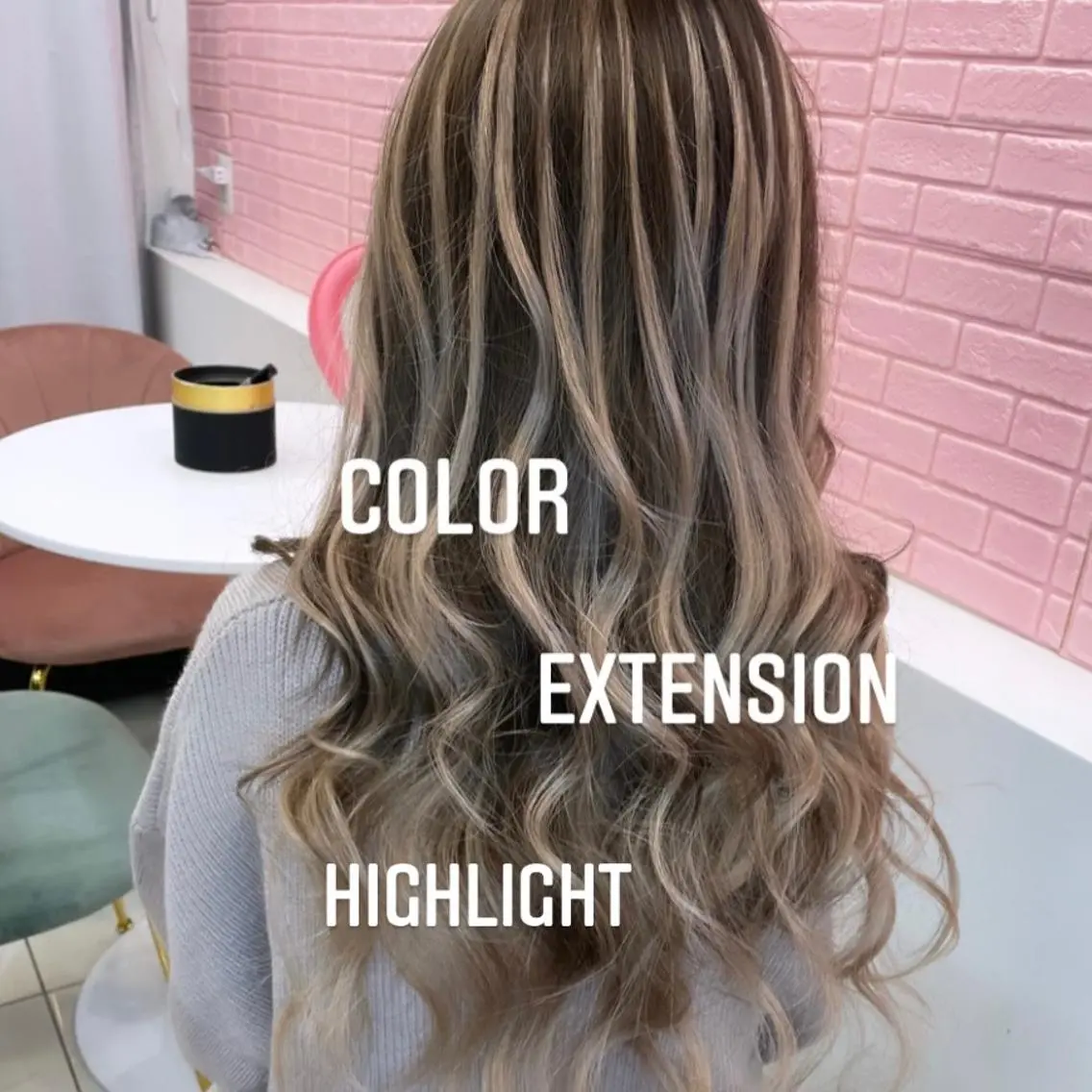 ロング カラー エクステ エクステ🩵ブリーチ 韓国ヘア🩵KAEのヘアスタイル