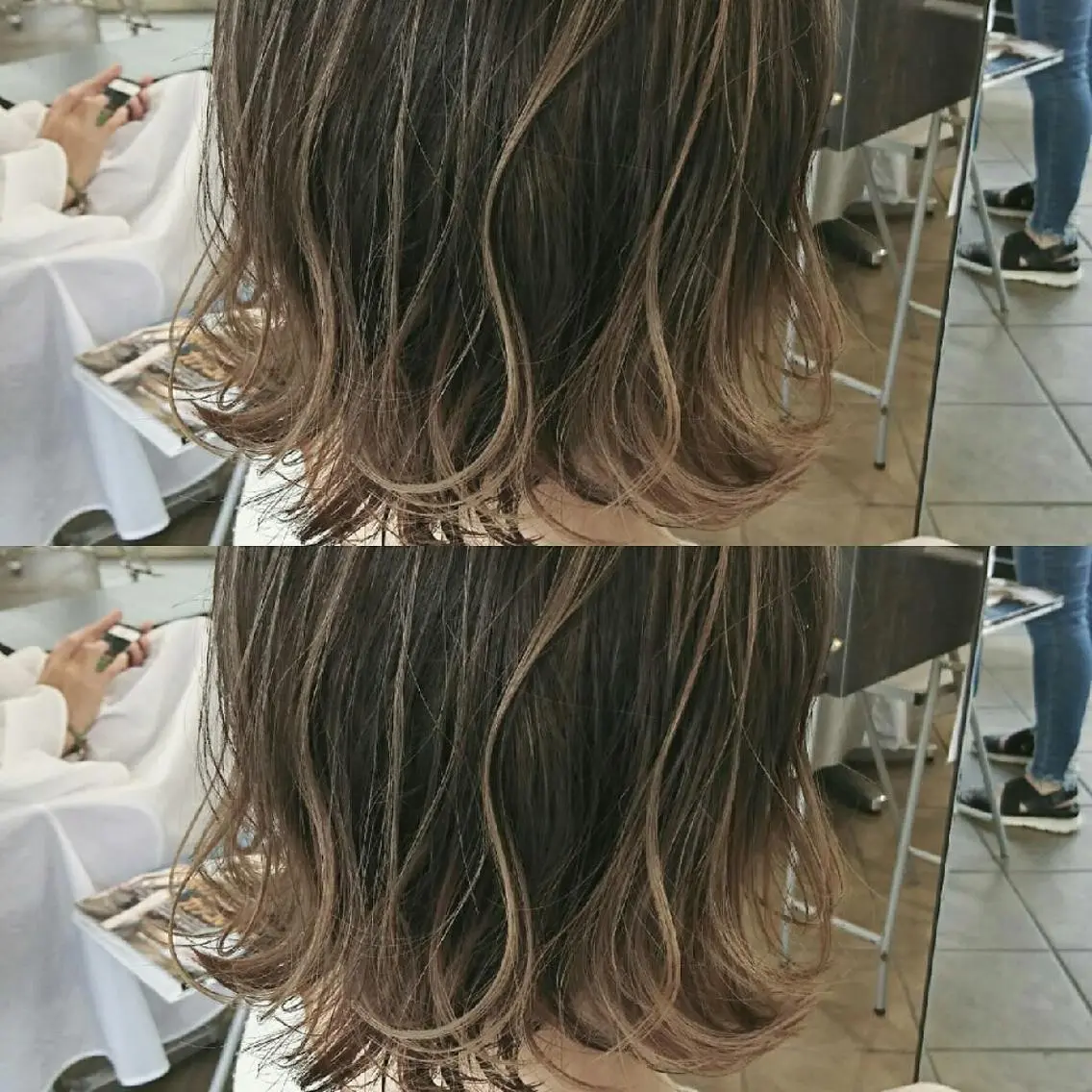ショート ハイライト ヘアカラー Luisハイライト　 喜連瓜破、髪質改善のヘアスタイル
