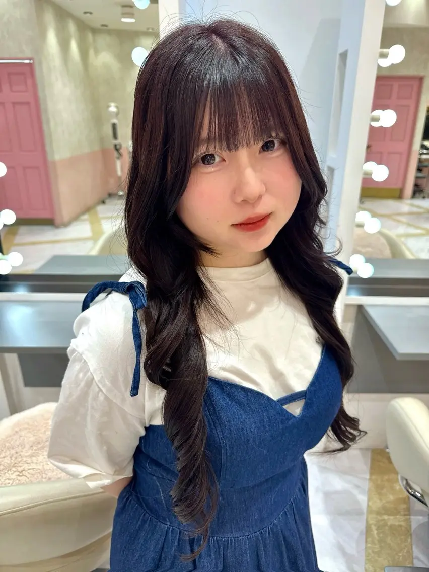 カラー ブラウンカラー ピンクカラー 福原 なのはのヘアスタイル