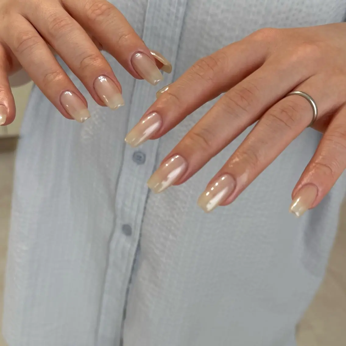 ネイル 長さ出し ワンカラーネイル ネイルチップ ハンドネイル __shiho. nailのネイルデザイン
