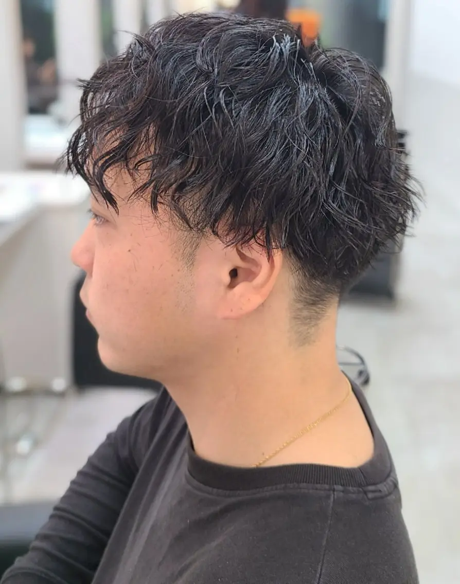 ショート パーマ メンズ メンズパーマ カット パーマ 桐島 令奈のヘアスタイル