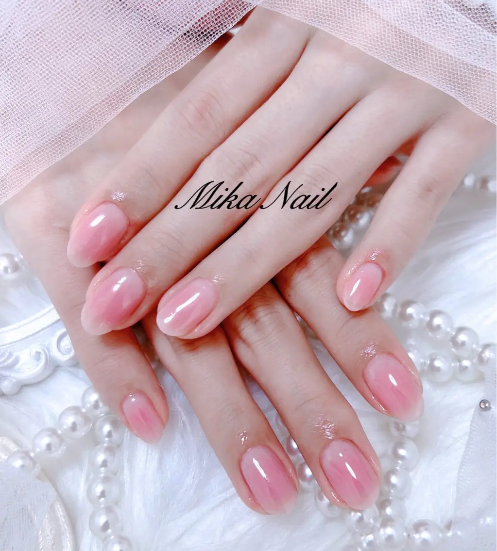 ネイル チークネイル ワンカラーネイル Mika Nailのネイルデザイン