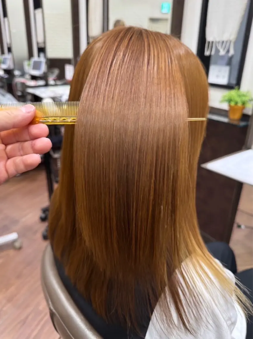 ロング 酸性ストレート 縮毛矯正 稲村 toshiのヘアスタイル