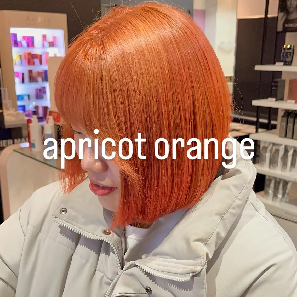 ショート カラー ブリーチ ダブルカラー ブリーチなしカラー オレンジ ヘアカラー trico心斎橋 ナツミのヘアスタイル