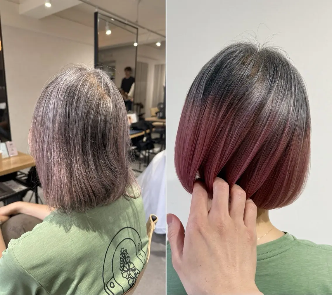 ショート カラー ショートボブ ブリーチ デザインカラー ハイライトカラー ボブ カット ヘアカラー 白髪ぼかし×ショート ハイライト×玉山直哉のヘアスタイル