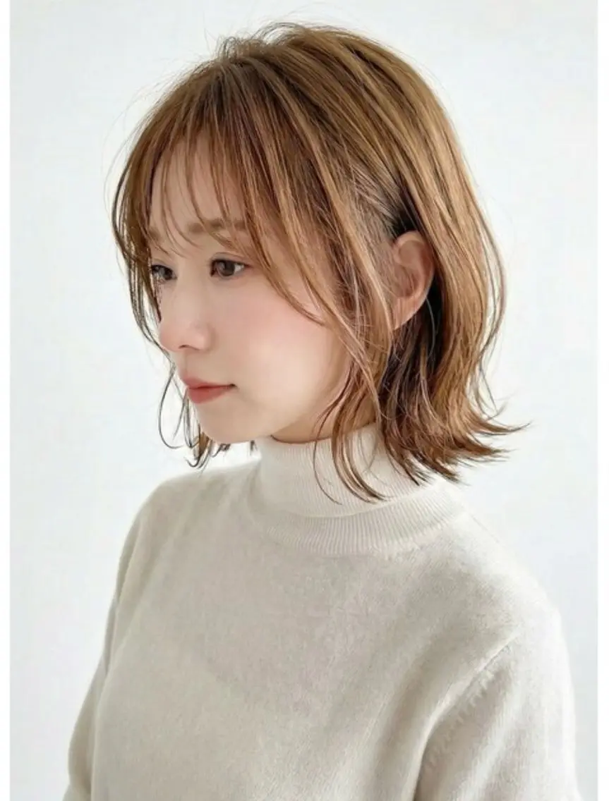 ミディアム カラー パーマ 似合わせスタイル 表参道🌿ちえのヘアスタイル