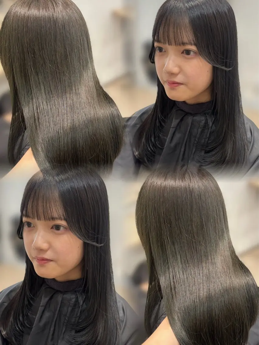 ロング カラー グレージュ カット ヘアカラー トリートメント 名駅/sHiHo/透 明感カラー✨🎀/のヘアスタイル