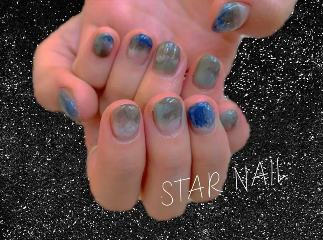 ネイル 大理石ネイル(マーブル) 持ち込み ニュアンスネイル STAR NAILのネイルデザイン
