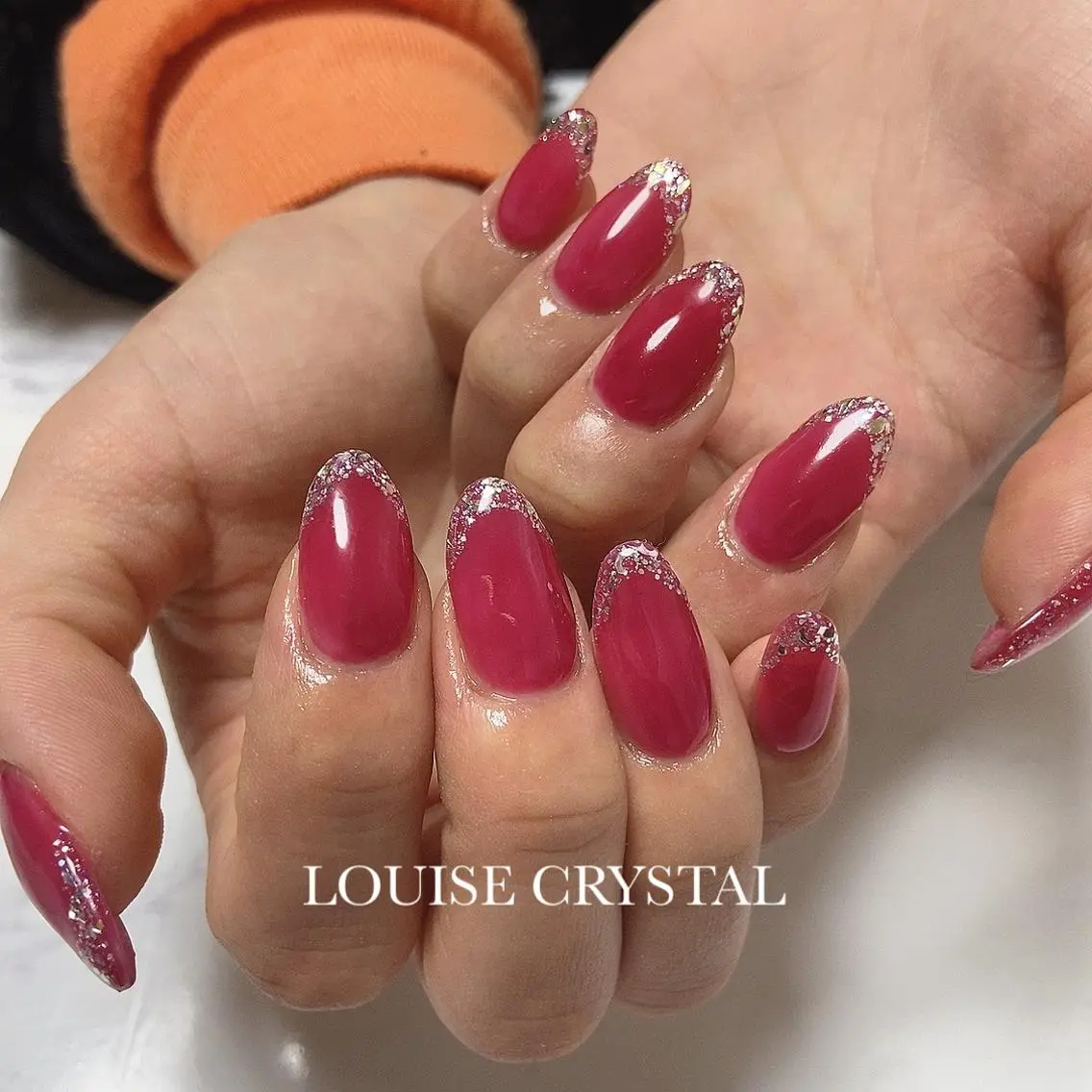 ネイル キラキラネイル ハンドネイル LOUISE CRYSTALのネイルデザイン