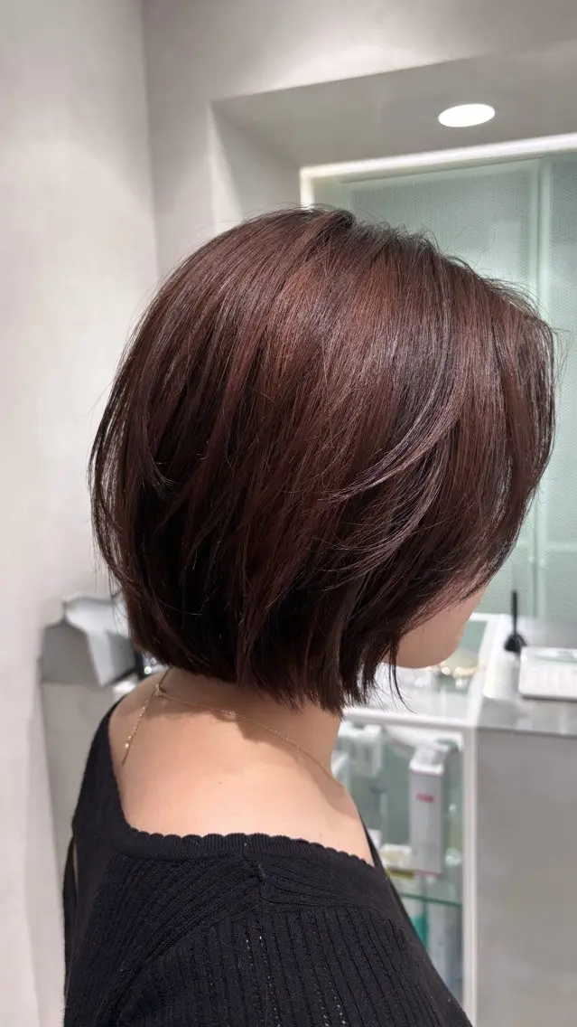 ショート ボブレイヤー ボブ レイヤーカット Yuta✂︎ 韓国レイヤー🪽のヘアスタイル