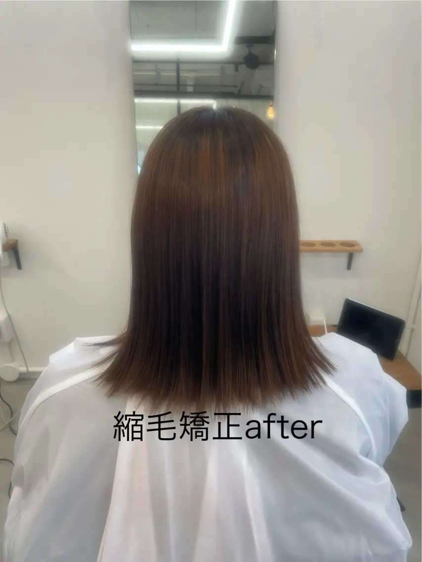 ミディアム 縮毛矯正 あゆみ 🍀のヘアスタイル