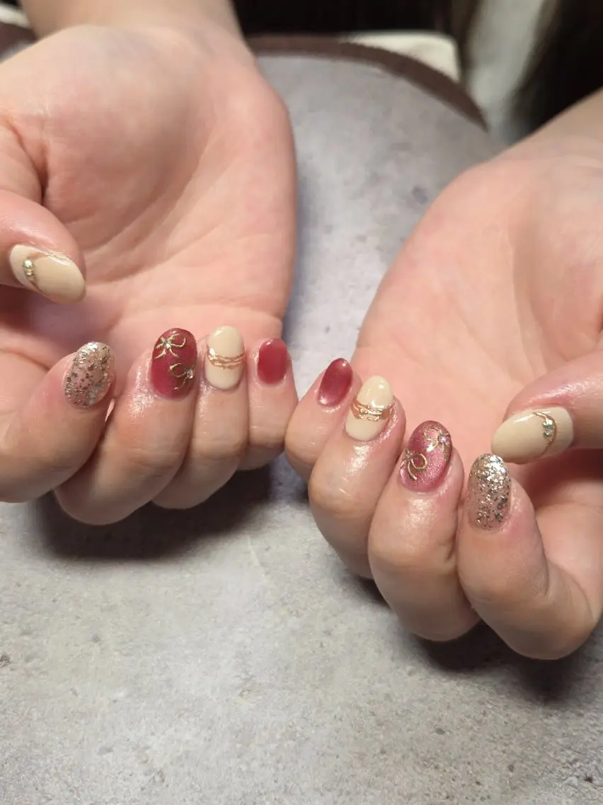 ネイル ジェルネイル ホログラムネイル キラキラネイル マグネットネイル ミラーネイル flure de neige yukiのネイルデザイン