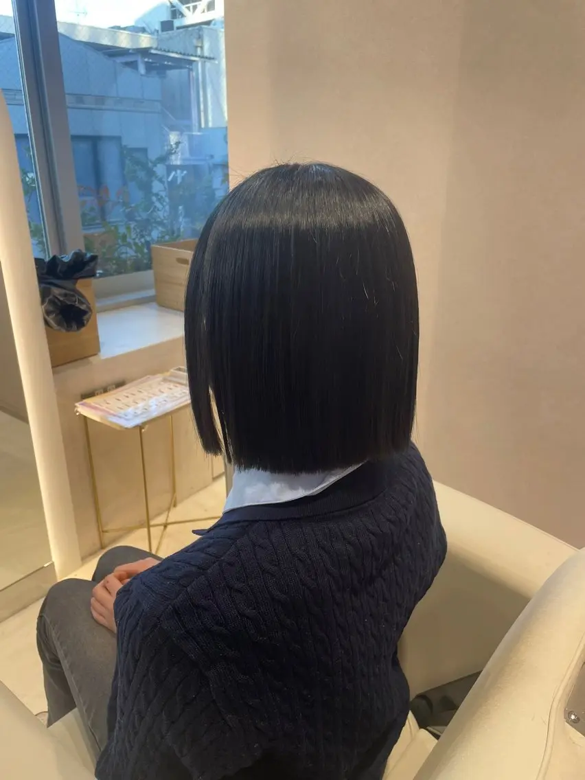 ショート ボブ 縮毛矯正 縮毛矯正 emusalon Rinaのヘアスタイル