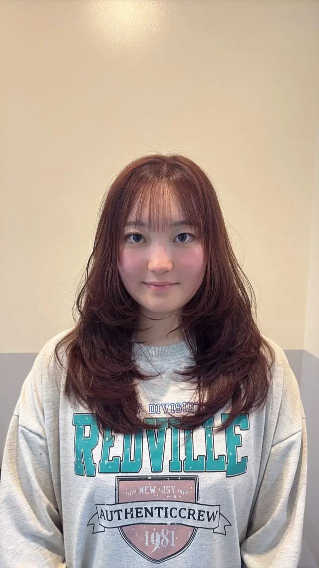セミロング レイヤーカット 鈴木 美由華/透明感/岡崎のヘアスタイル