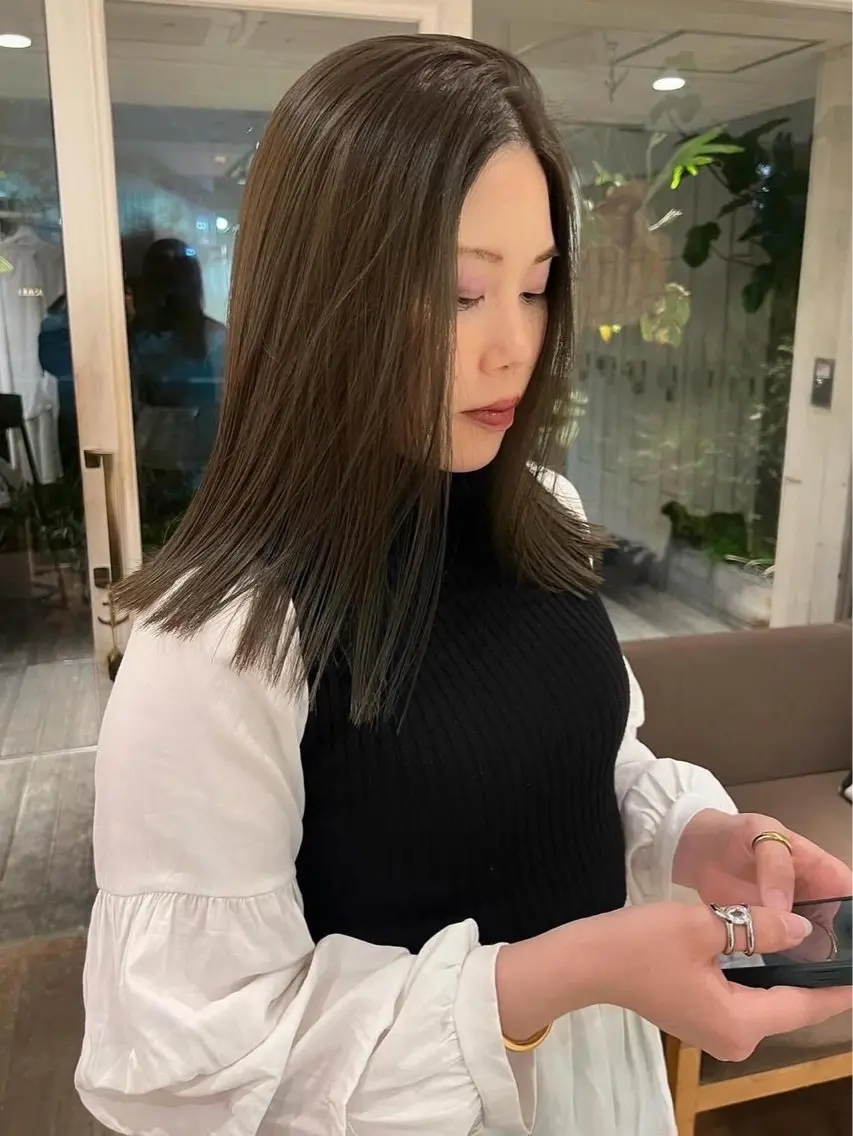 セミロング イノウエ アイ KNACK 阿倍野のヘアスタイル