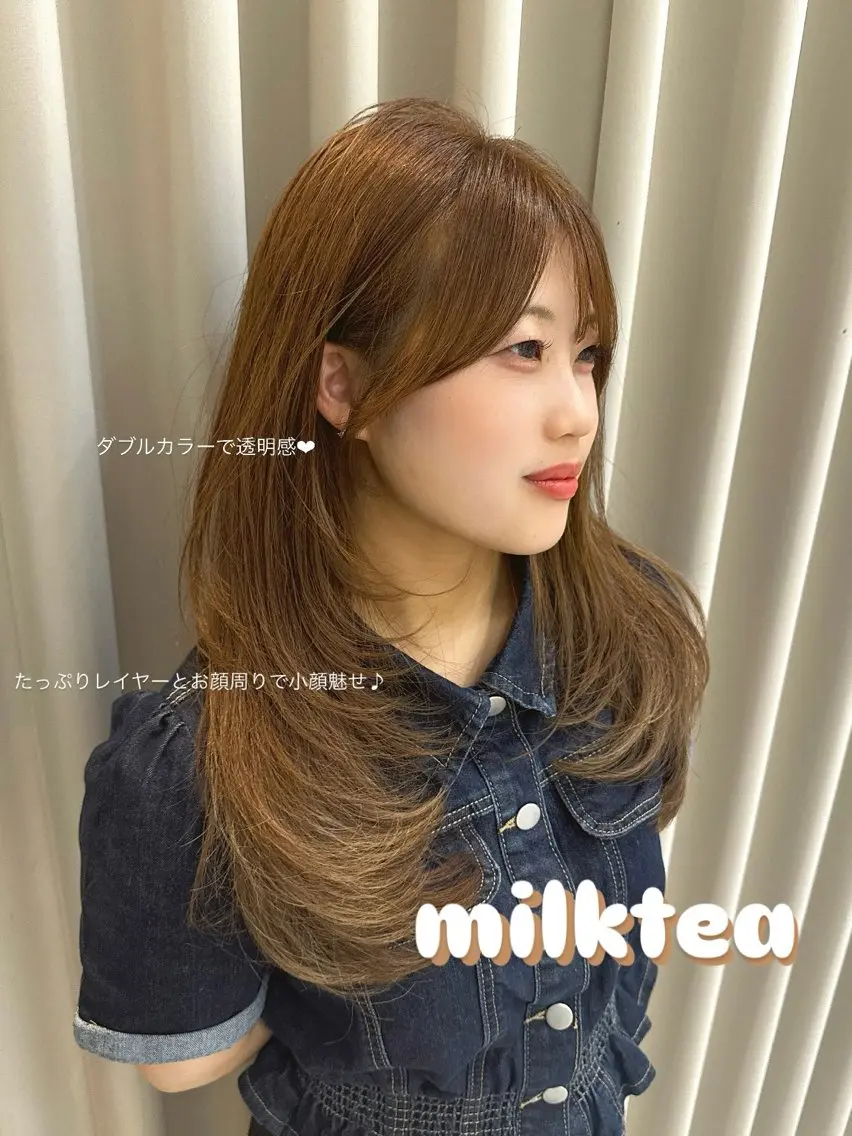 ロング カラー レイヤーカット カット ヘアカラー トリートメント MACARON 宇根 幸恵🎀のヘアスタイル
