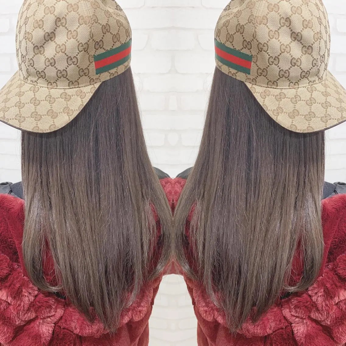 ロング アッシュ ハイライト レイヤーカット ヘアカラー Selene hair OSAKAのヘアスタイル