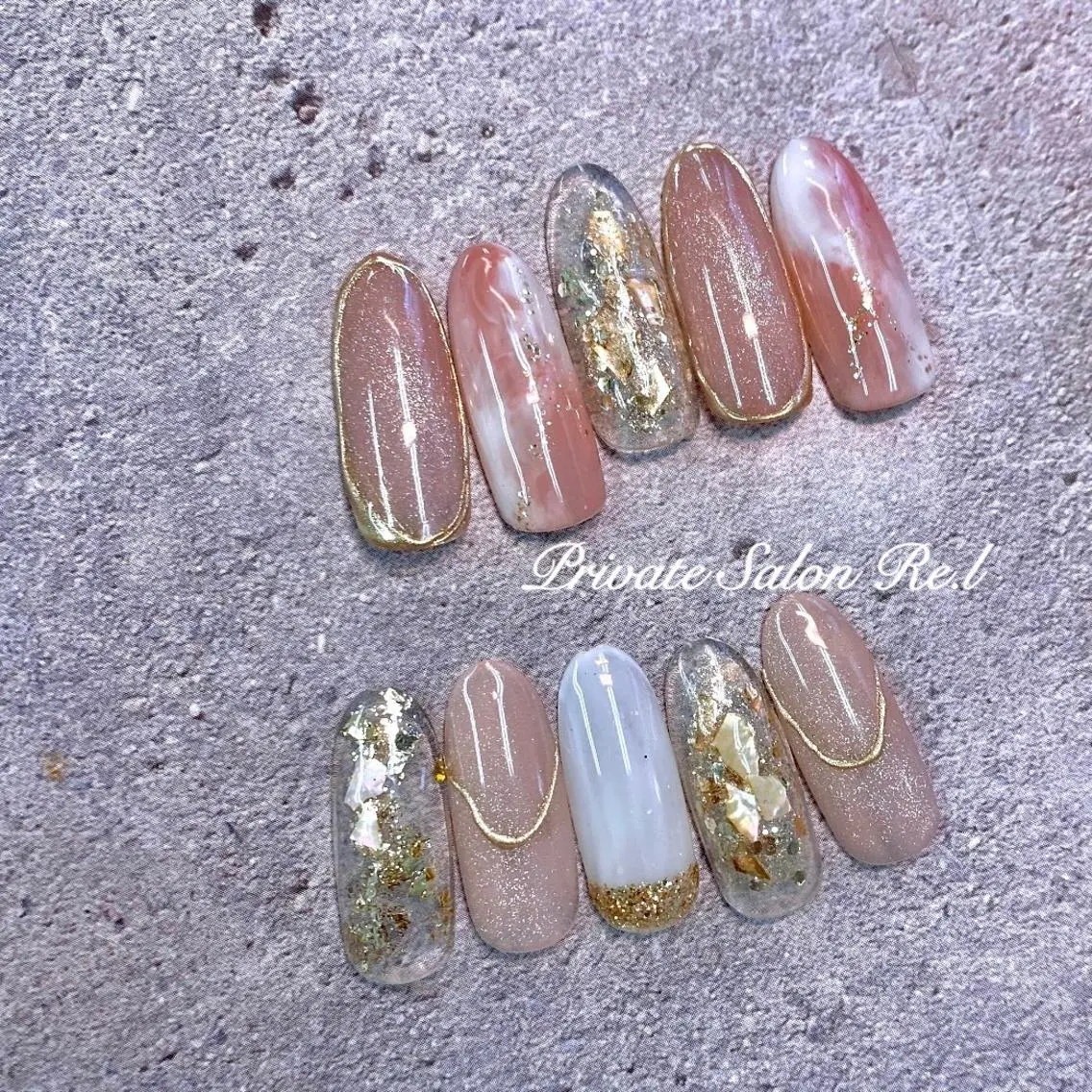 ネイル マグネットネイル ニュアンスネイル モチの良さ◉ フィルインネイル♡のネイルデザイン