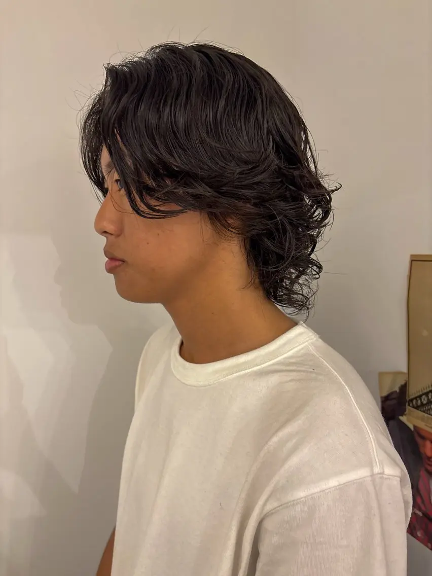 パーマ メンズ センターパート メンズパーマ カット パーマ 名古屋/メンズカット パーマ/シュンペイのヘアスタイル