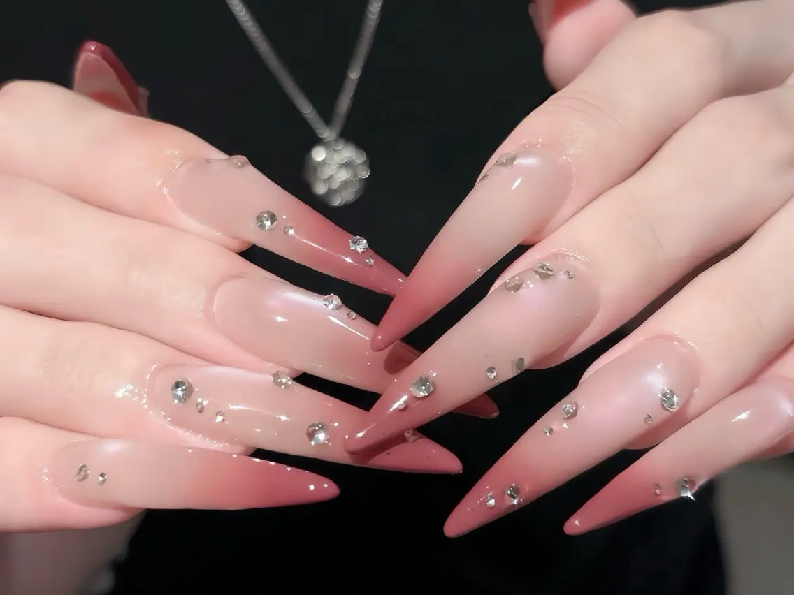 ネイル べっ甲ネイル ブルー 長さ出し フレンチネイル ジェルネイル ハンドネイル Rin Nail 新大久保店のネイルデザイン