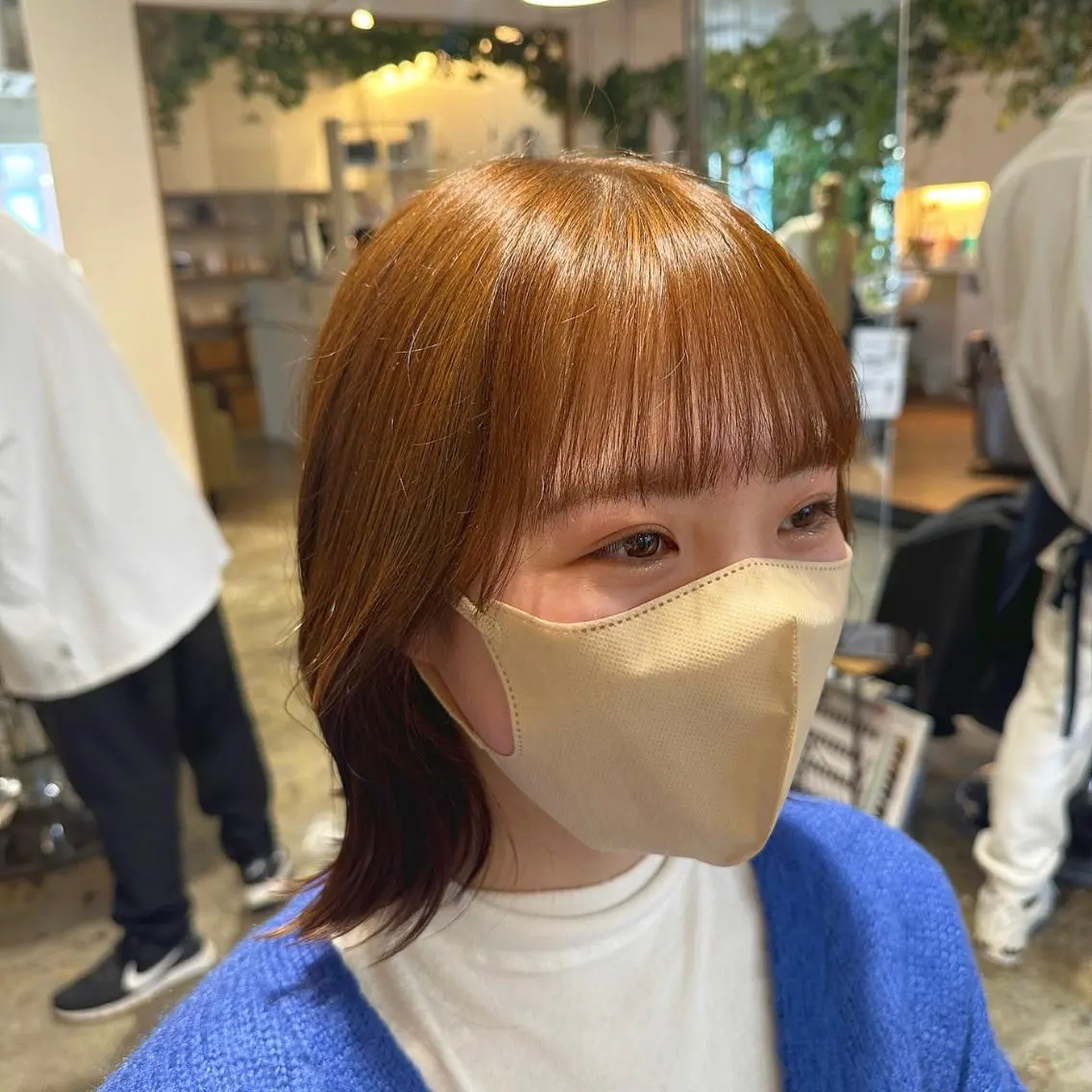 ショート カラー ヘアアレンジ 切りっぱなしボブ ベージュカラー ボブ 顔周りカット 韓国風ヘア 🇰🇷韓国ｽﾀｲﾙ ﾚｲﾔｰ/ayanaのヘアスタイル