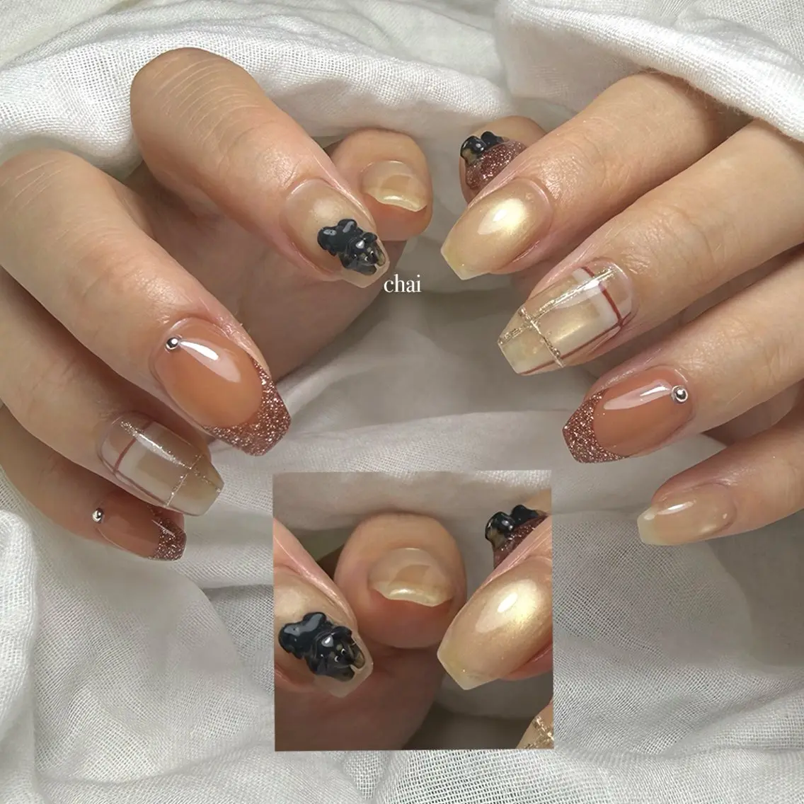 ネイル アートネイル フラッシュネイル マグネットネイル 持ち込み ハンドネイル chai nail + eye📍鶴橋のネイルデザイン