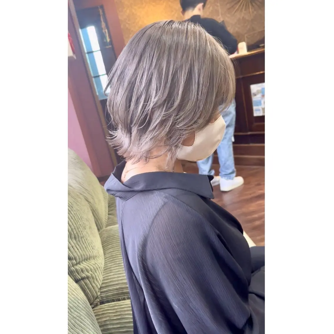 ショート カラー バレイヤージュ ハイライトカラー ハイライト レイヤーカット カット ヘアカラー トリートメント 石井辰功也 フリーランス美容師のヘアスタイル