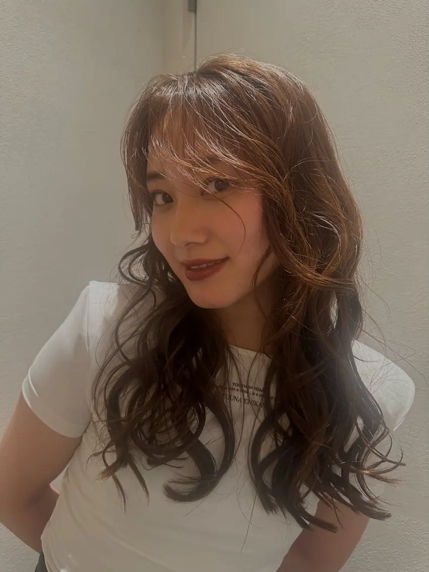 ロング カラー パーマ ヘアアレンジ 大人な抜け感レイヤー remi🖤のヘアスタイル