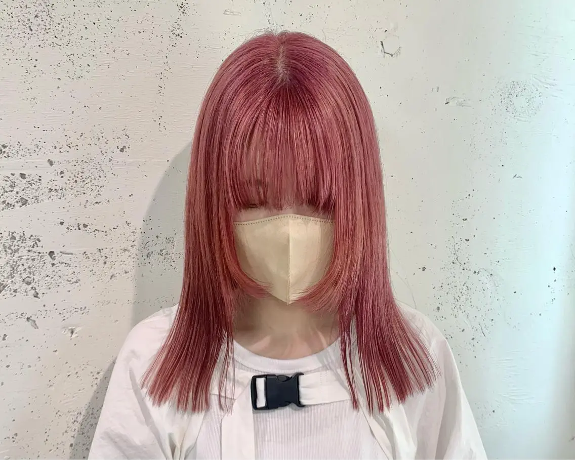 セミロング トリートメント ヘアカラー トリートメント ハイトーン🤍 古江 実夢のヘアスタイル