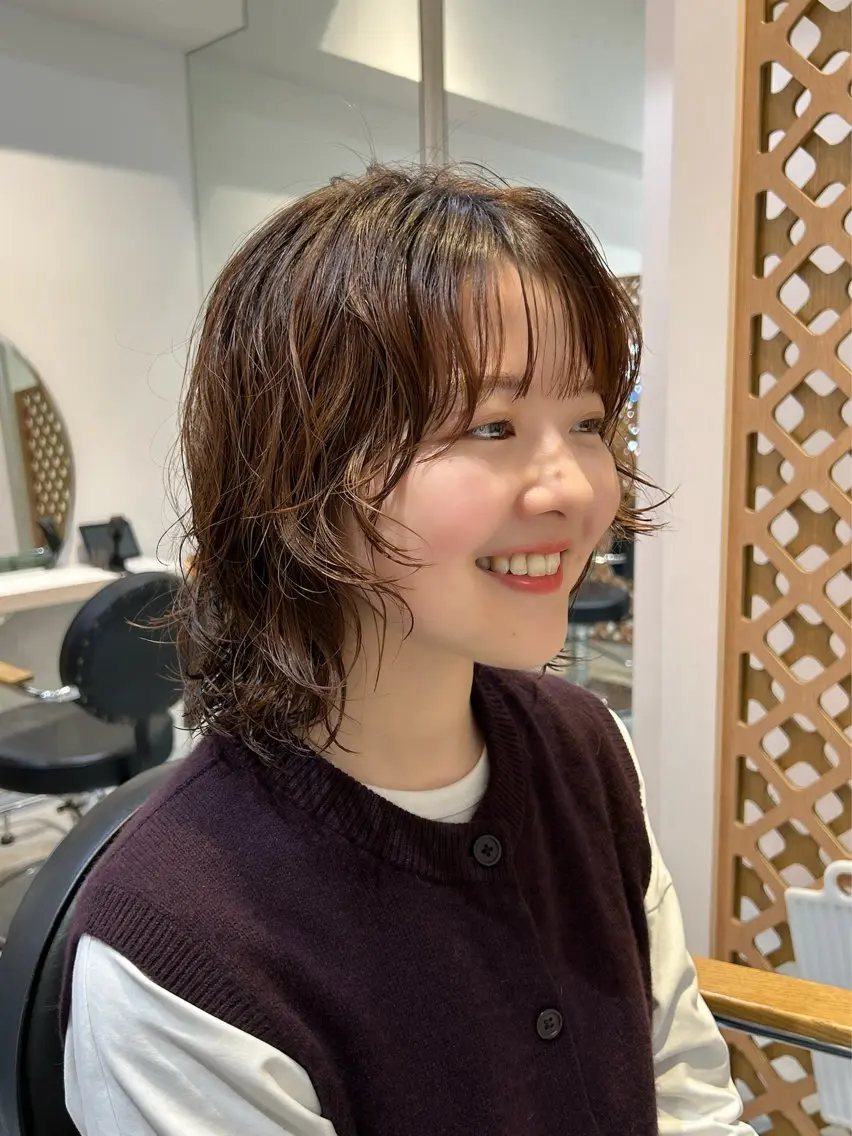セミロング カット パーマ トリートメント マンツーマン施術✂︎ machikaのヘアスタイル