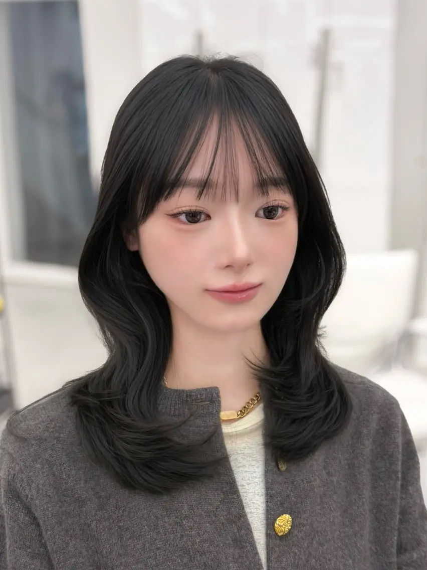 セミロング カラー 透明感カラー カット ヘアカラー トリートメント 韓国ガーリーヘア🎀 Sayaka🤍のヘアスタイル