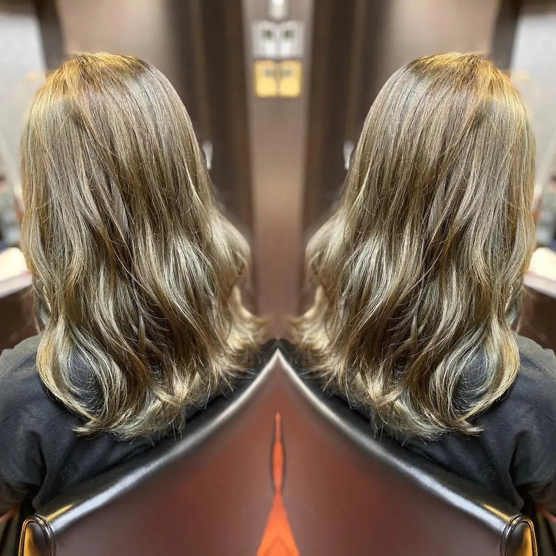 ミディアム カラー ヘアアレンジ ハイライトカラー ハイライト カット ヘアカラー トリートメント Luzir⭐︎ GEN⭐︎のヘアスタイル