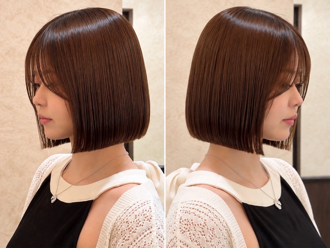 ミディアム ヘアカラー トリートメント 💖ボブ/縮毛矯正/ 艶髪/みそら💖のヘアスタイル