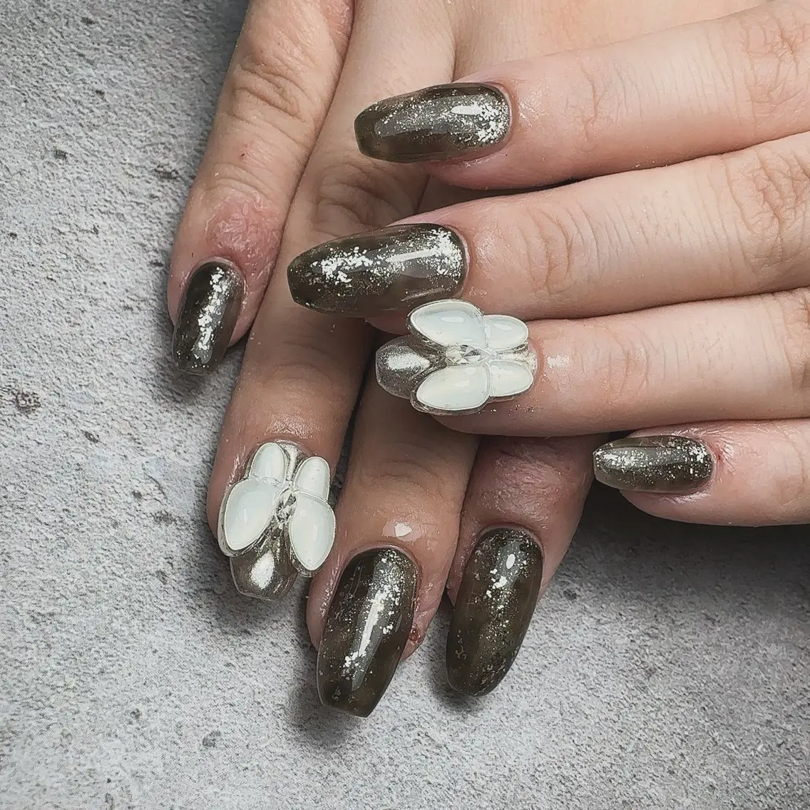 ネイル アートネイル 入学式 卒業式 ハート マグネットネイル ハンドネイル Nailsalon Mimiy..♡のネイルデザイン