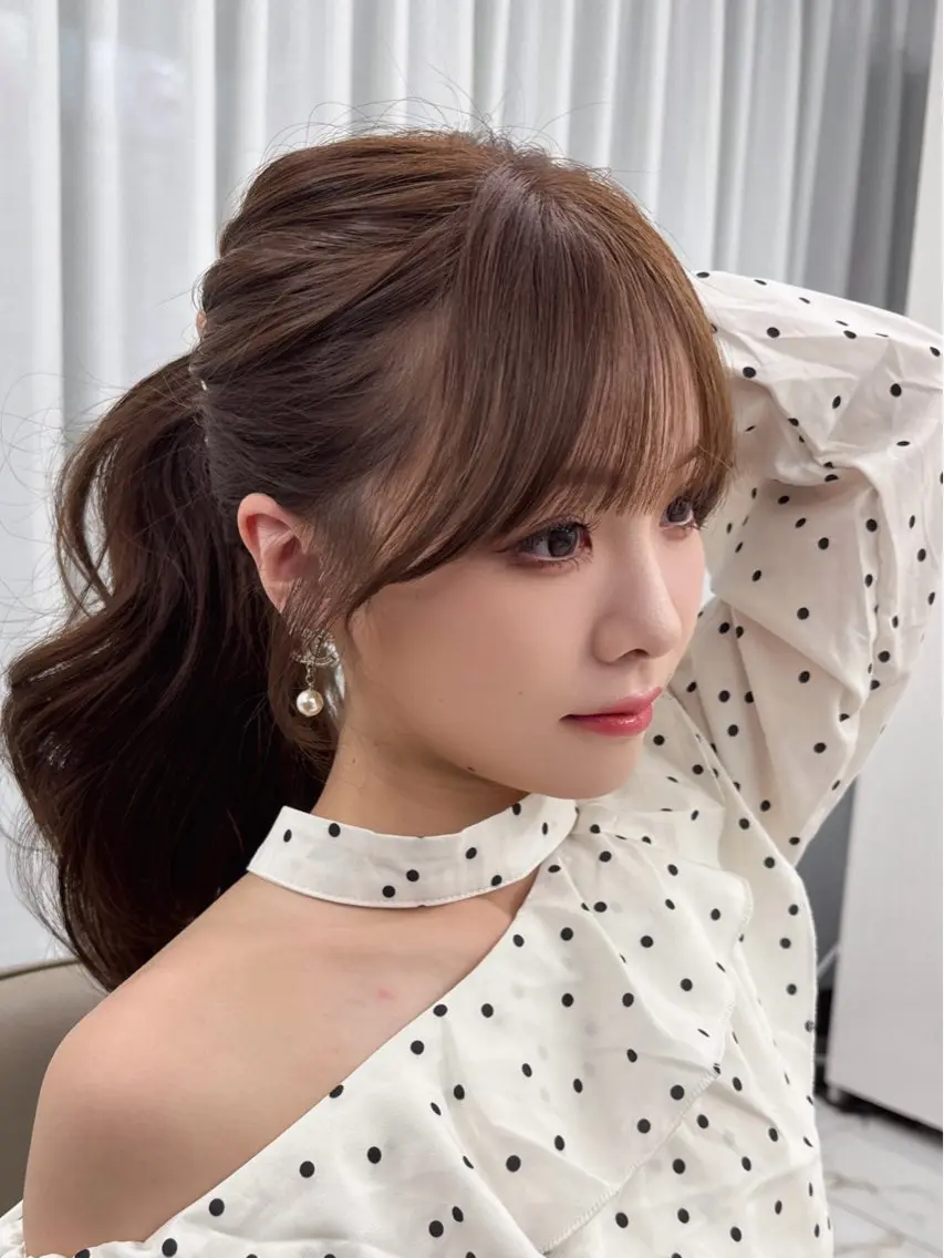 セミロング のり🐼顔まわり/ 韓国/レイヤーカットのヘアスタイル