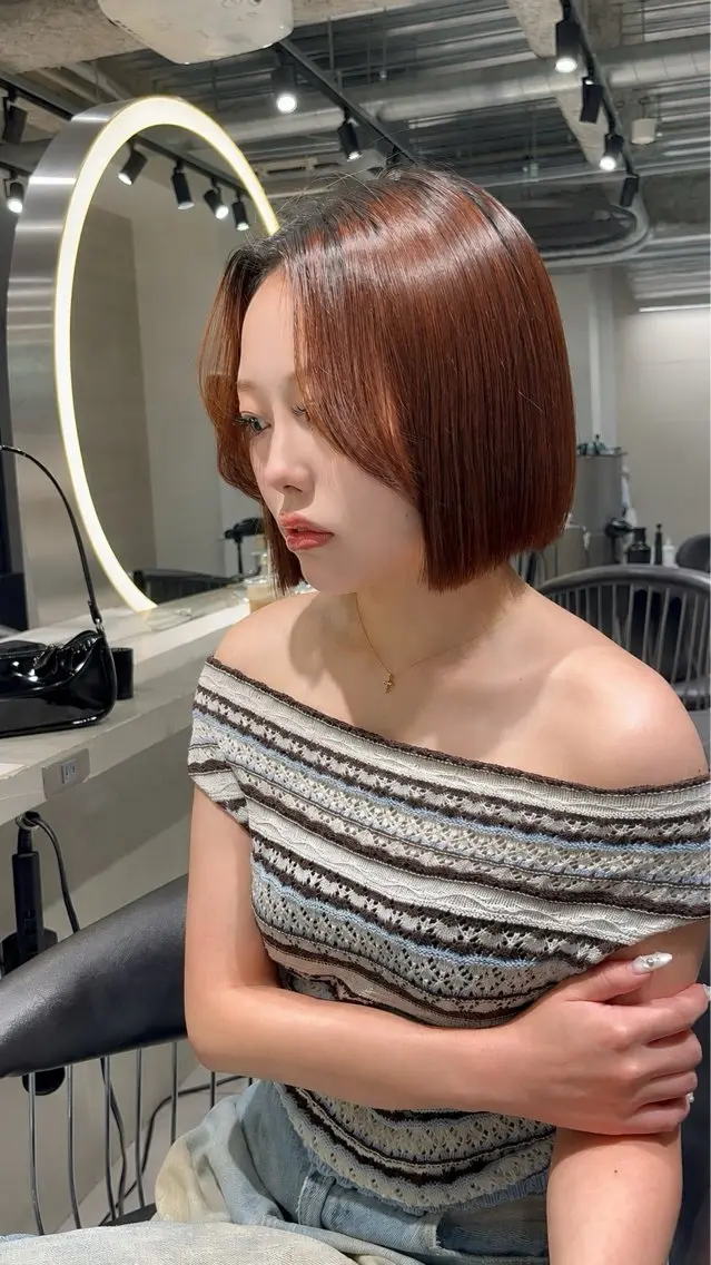 ミディアム カット ヘアカラー 森 翔聖のヘアスタイル