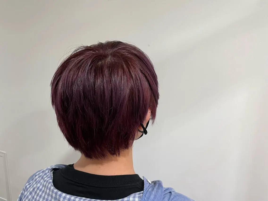 ショート カラー メンズ カット ヘアカラー トリートメント みねぎし ふうかのヘアスタイル