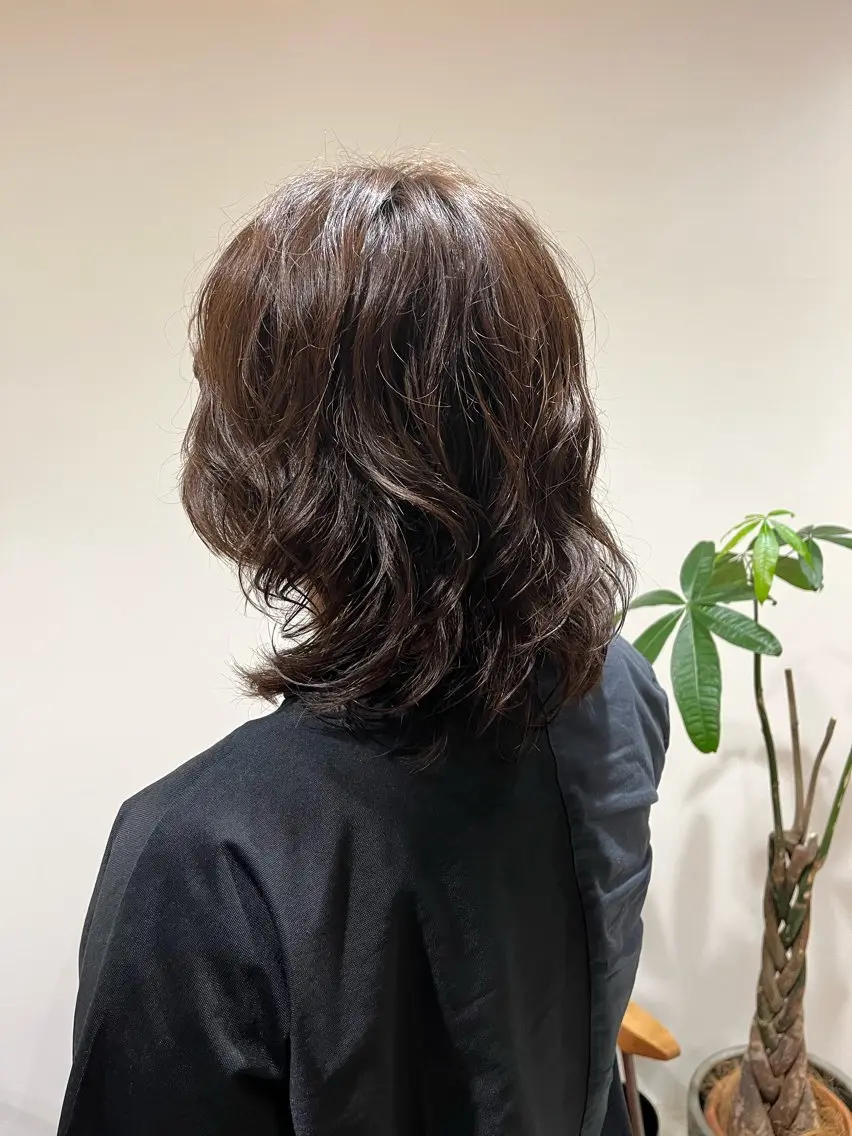 ミディアム ミディアムパーマ ウルフカット カット パーマ 梅田美容室/カット /Maoのヘアスタイル