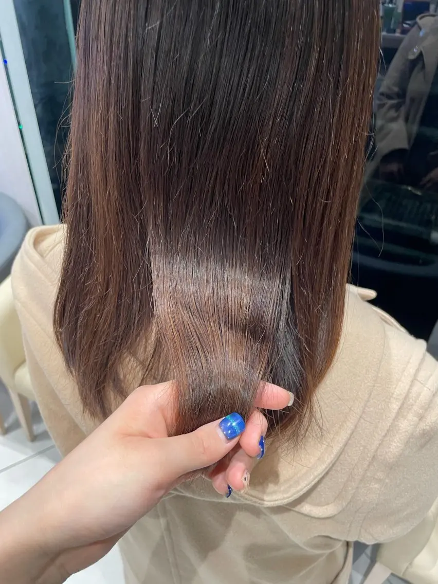 セミロング トリートメント クロスパーマ/うる艶 カラー/Kurumiのヘアスタイル