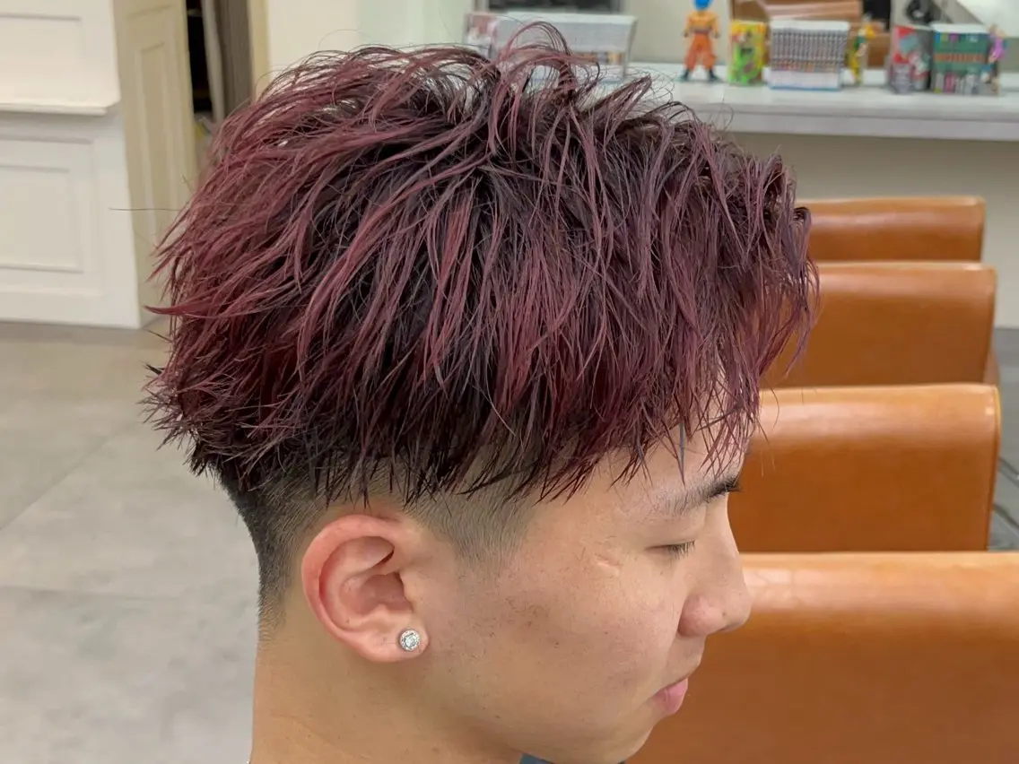 カラー メンズ カット ヘアカラー フェザーパーマメンズ ピンパーマ京都駅前のヘアスタイル