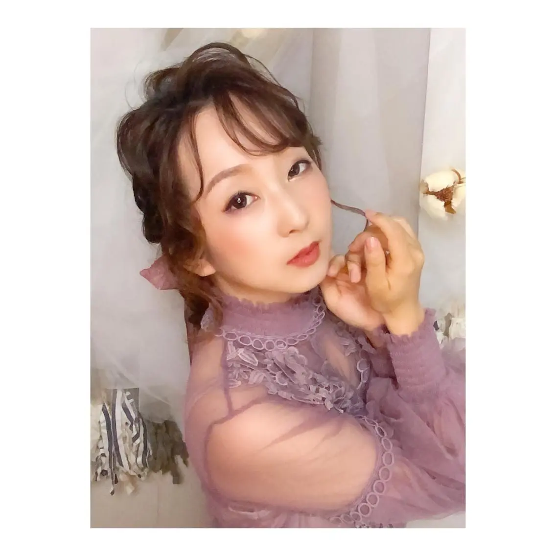 ロング ヘアアレンジ ヘアアンドメイクムタ 新居のヘアスタイル