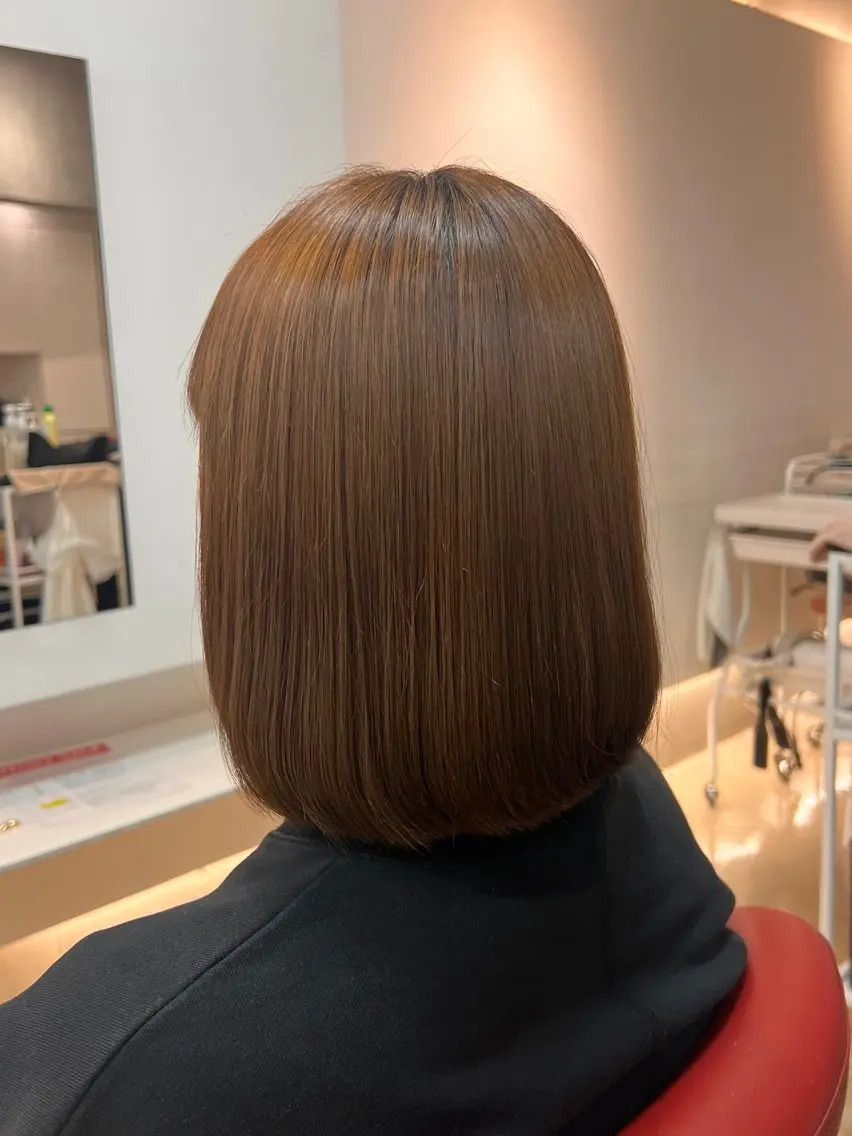 ミディアム 縮毛矯正 青木 健志郎のヘアスタイル