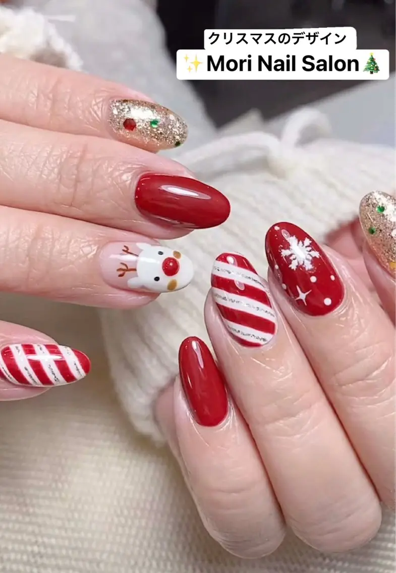 ネイル 冬ネイル クリスマス MORI ネイル SALONのネイルデザイン