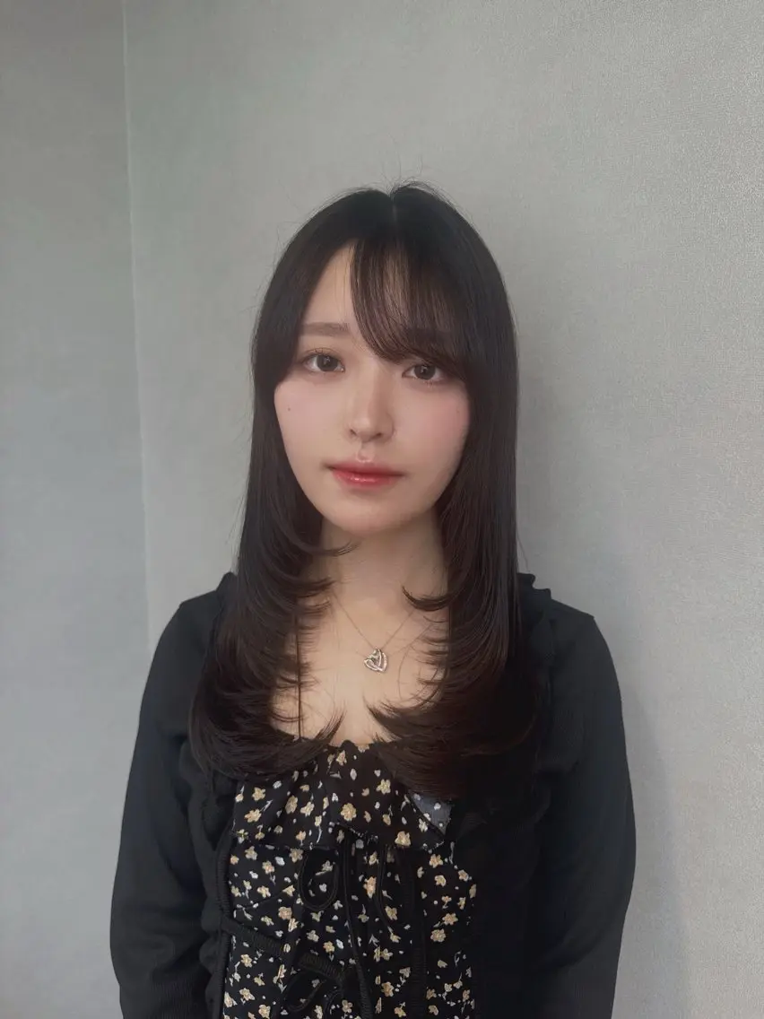 ロング レイヤーカット カット Rena/韓国 /ワンホンヘアのヘアスタイル