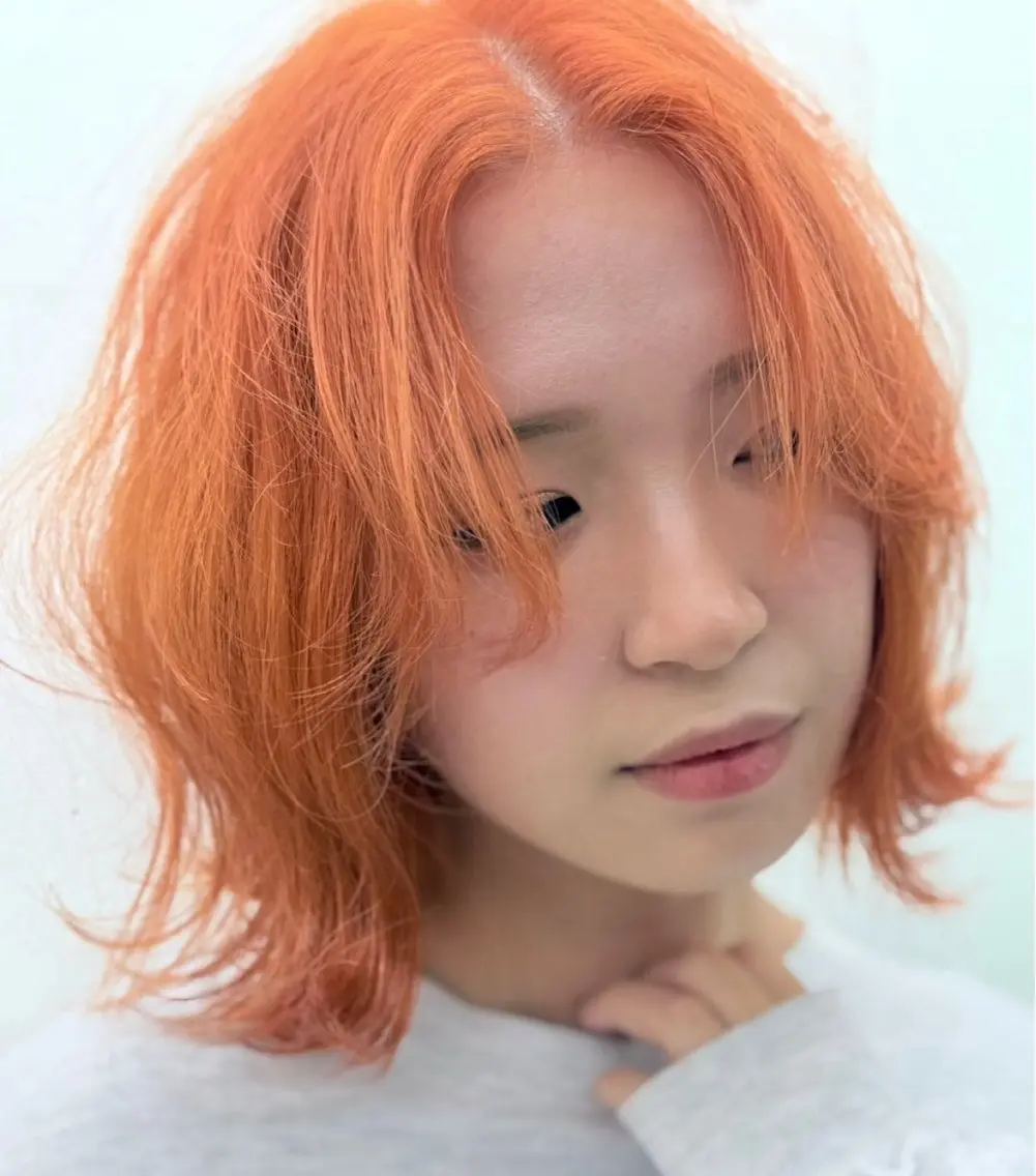 ミディアム カラー ブリーチ オレンジ JILL🌟 せいゆのヘアスタイル