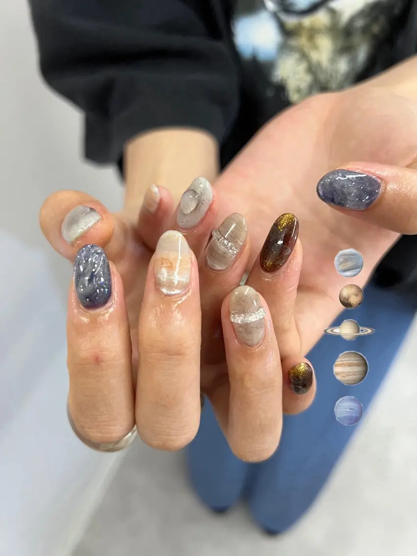 ネイル アートネイル ジェルネイル マグネットネイル ニュアンスネイル パラジェル Bana_ Nailのネイルデザイン
